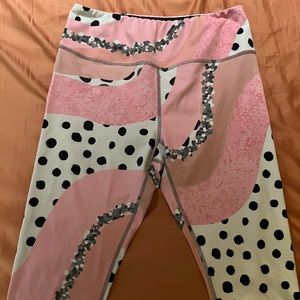 Miami Fitwear Pink Polka Dot Crop leggings XL